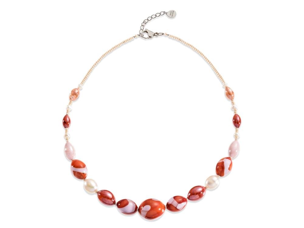 Murano glass and cultured pearl necklace