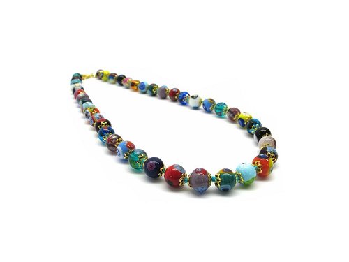 Mosaica Necklace  (multicoloured) - Murano mosaic beads in a variety of colours