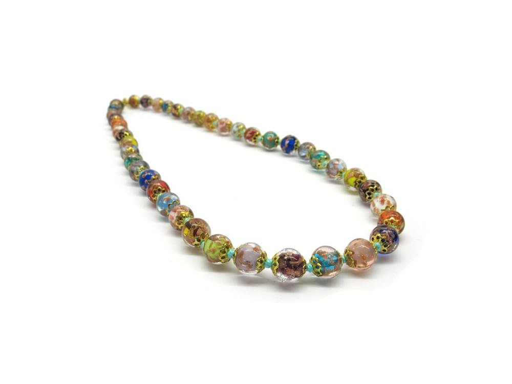 Murano mosaic beads in a variety of colours