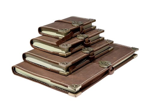 Leather Journal (small) - Handmade leather and bronze journals in four sizes