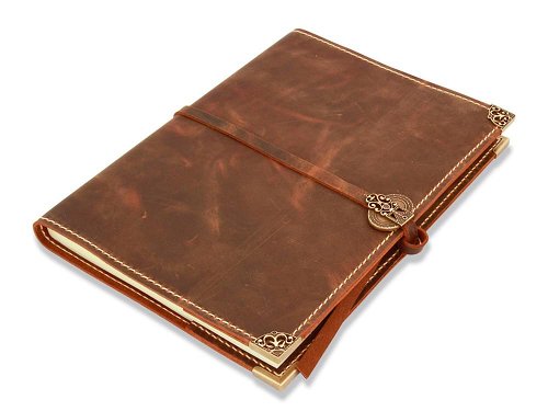Leather Journal (extra large) - Handmade leather and bronze journals in four sizes