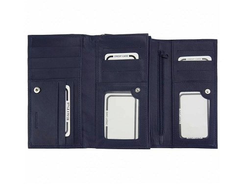 Matilde (navy blue) - Ingeniously designed leather wallet