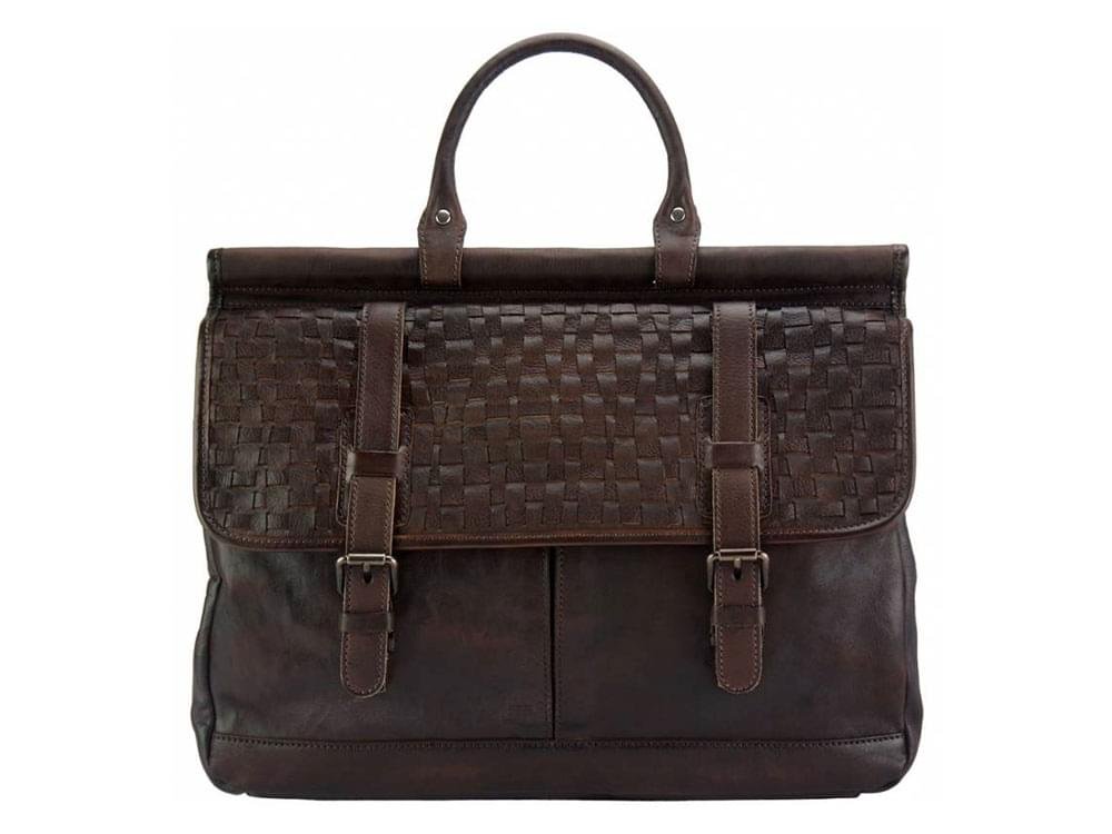 Imperia (dark brown) - Elegant, feminine, vintage leather bag