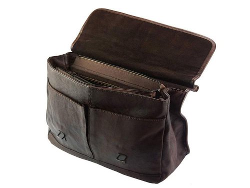 Imperia (dark brown) - Elegant, feminine, vintage leather bag