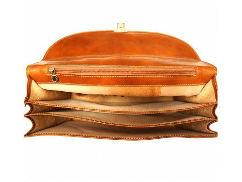 Potenza (tan) - Rigid calf leather business bag