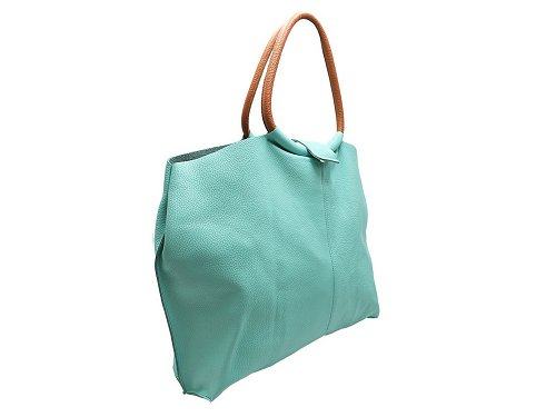Viareggio (sky blue) - Soft, spacious Dollaro leather shopper style bag