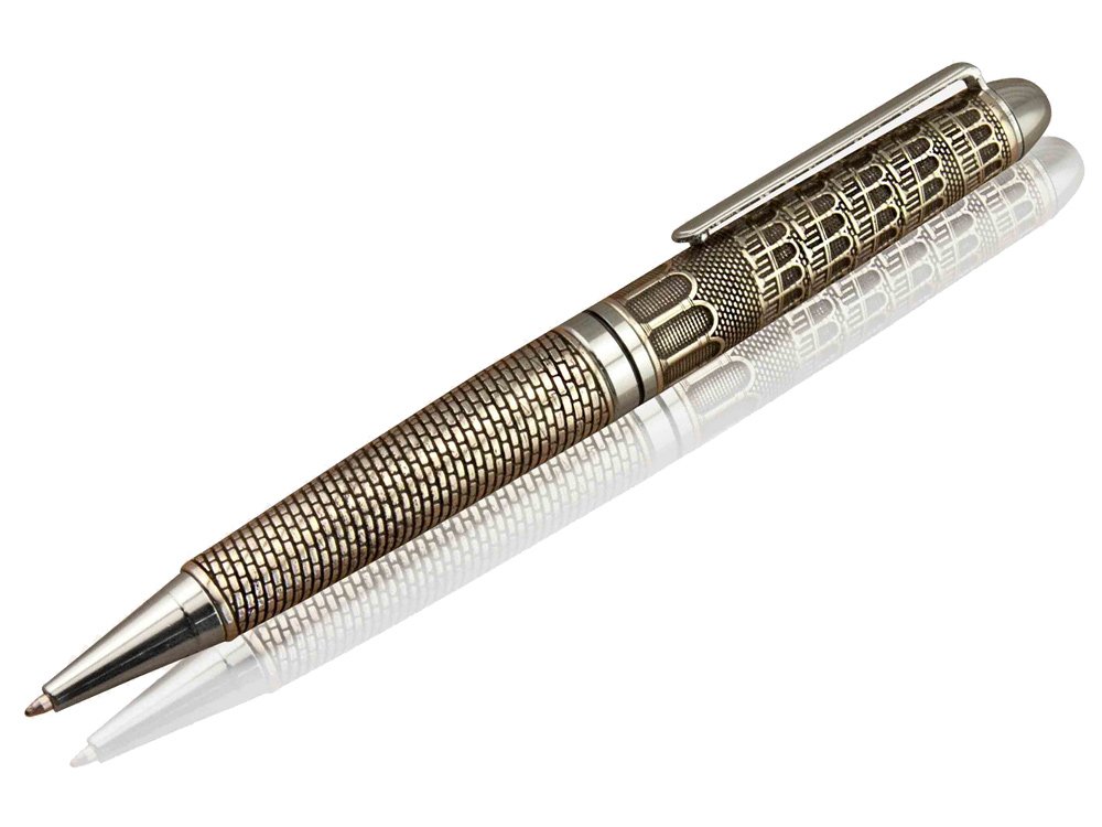 Ballpoint pen in chiselled bronze