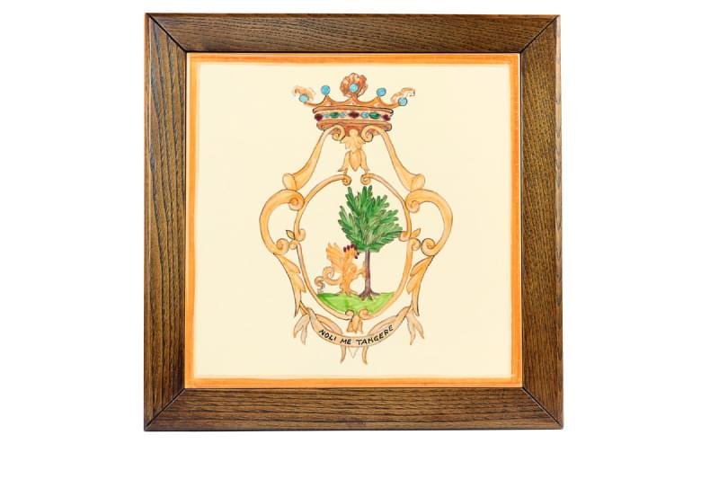 Lauria framed hand painted stemma tile